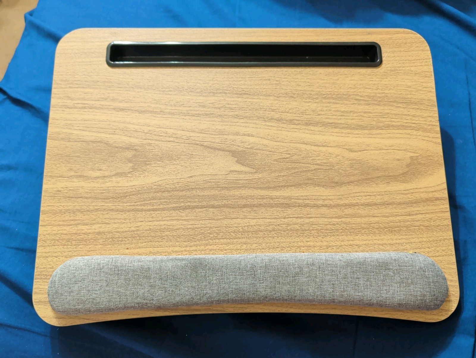 Light Brown Woodgrain Laptop Lap Desk with Cushion, Fits 15.6" Laptops
