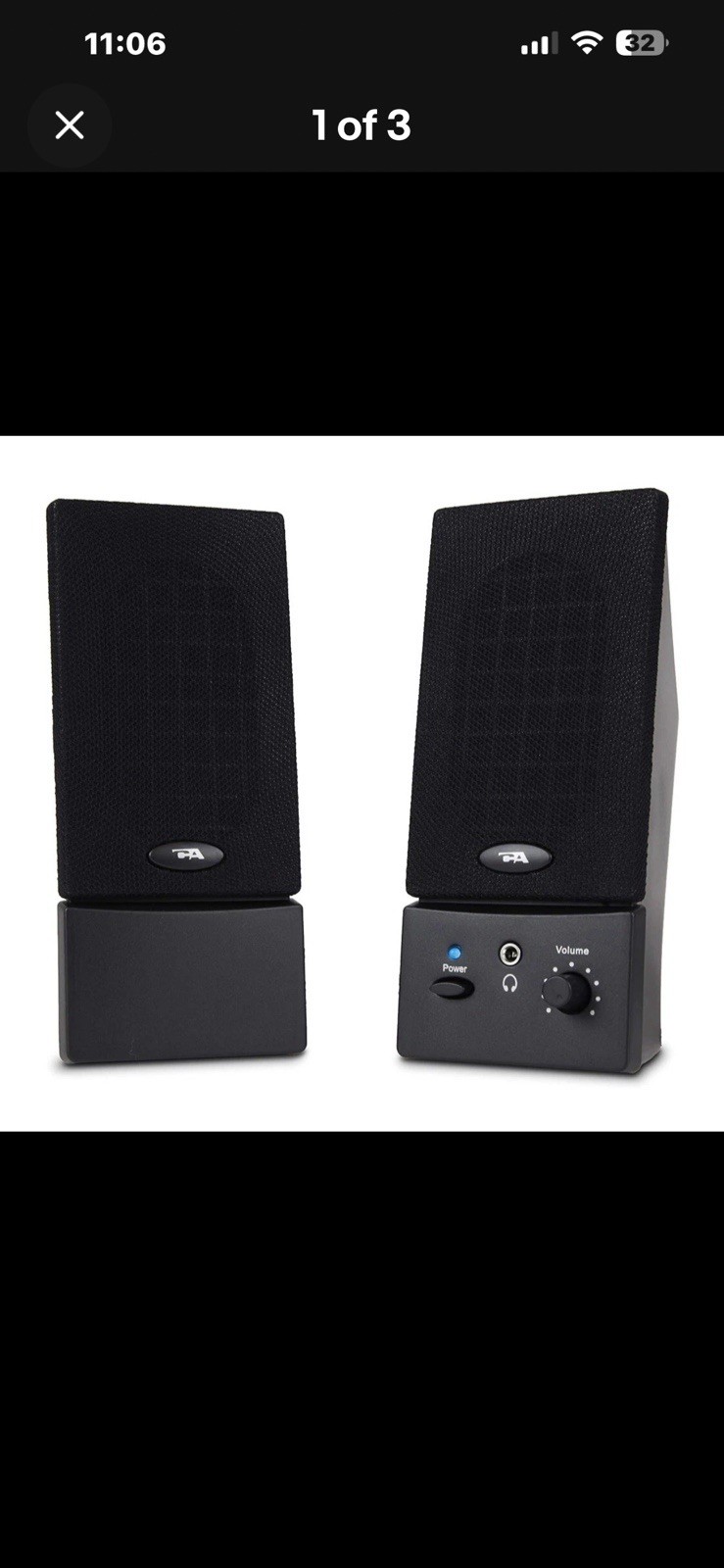 Cyber Acoustics CA-2016 2.0 Speaker System Black