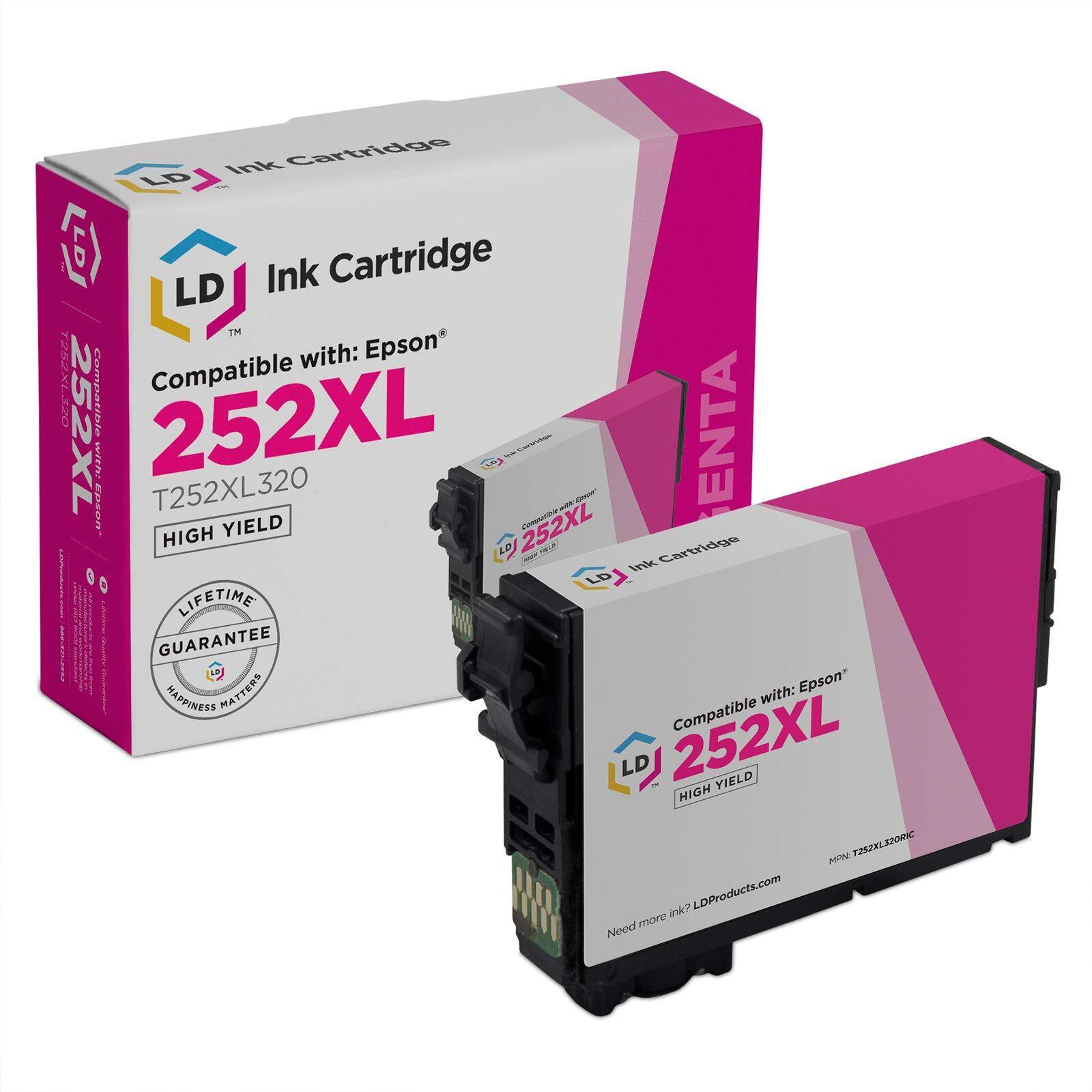 LD Products Ink Cartridge Replacement for Epson 252XL XL T252XL320 HY Magenta