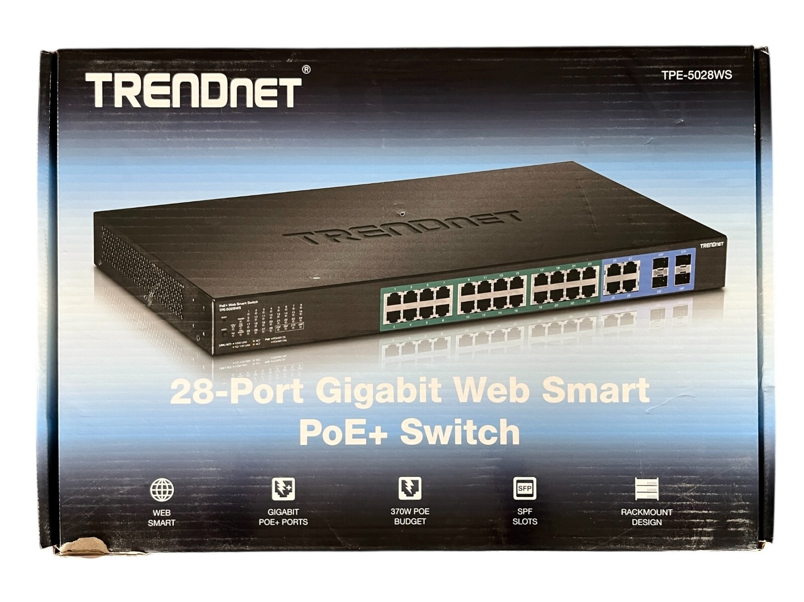 TRENDnet TPE-5028WS 28-Port Gigabit Websmart PoE+ Switch Open Box