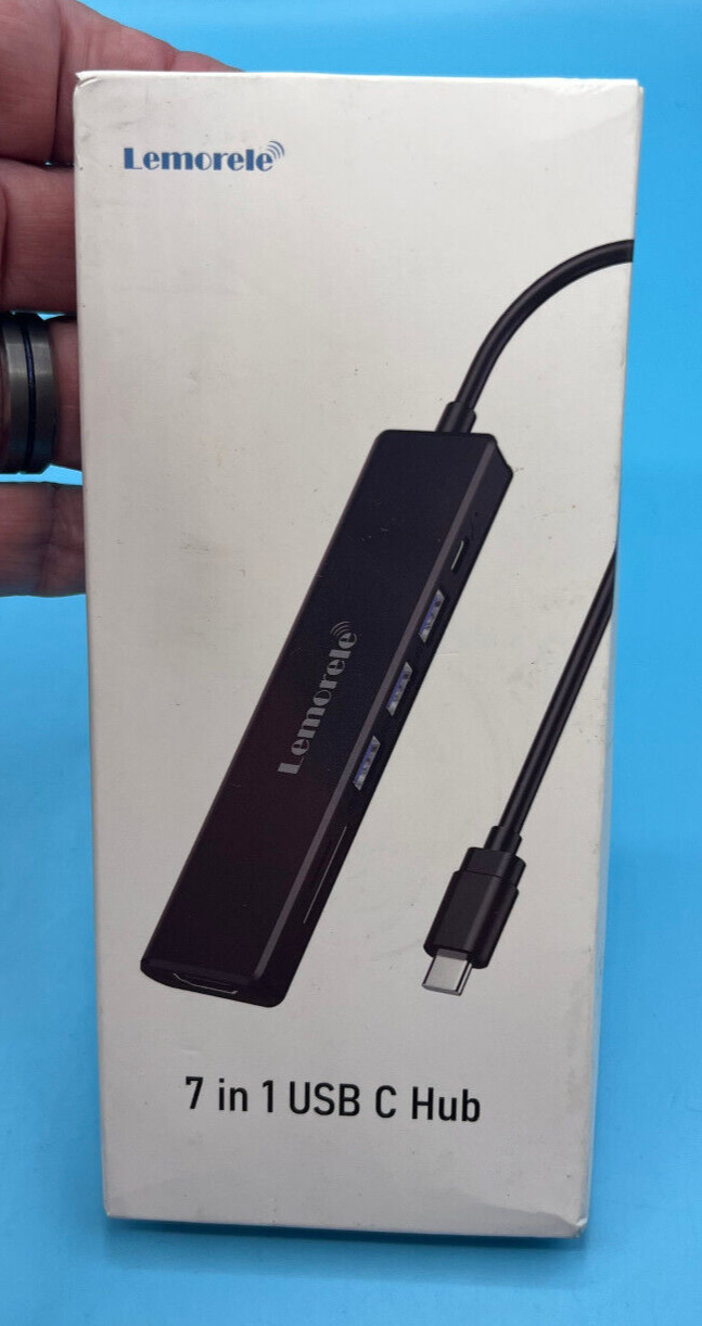 USB C Hub Multiport Adapter - Lemorele 7-in-1 Type-C 4K 60Hz HDMI Dongle Dock