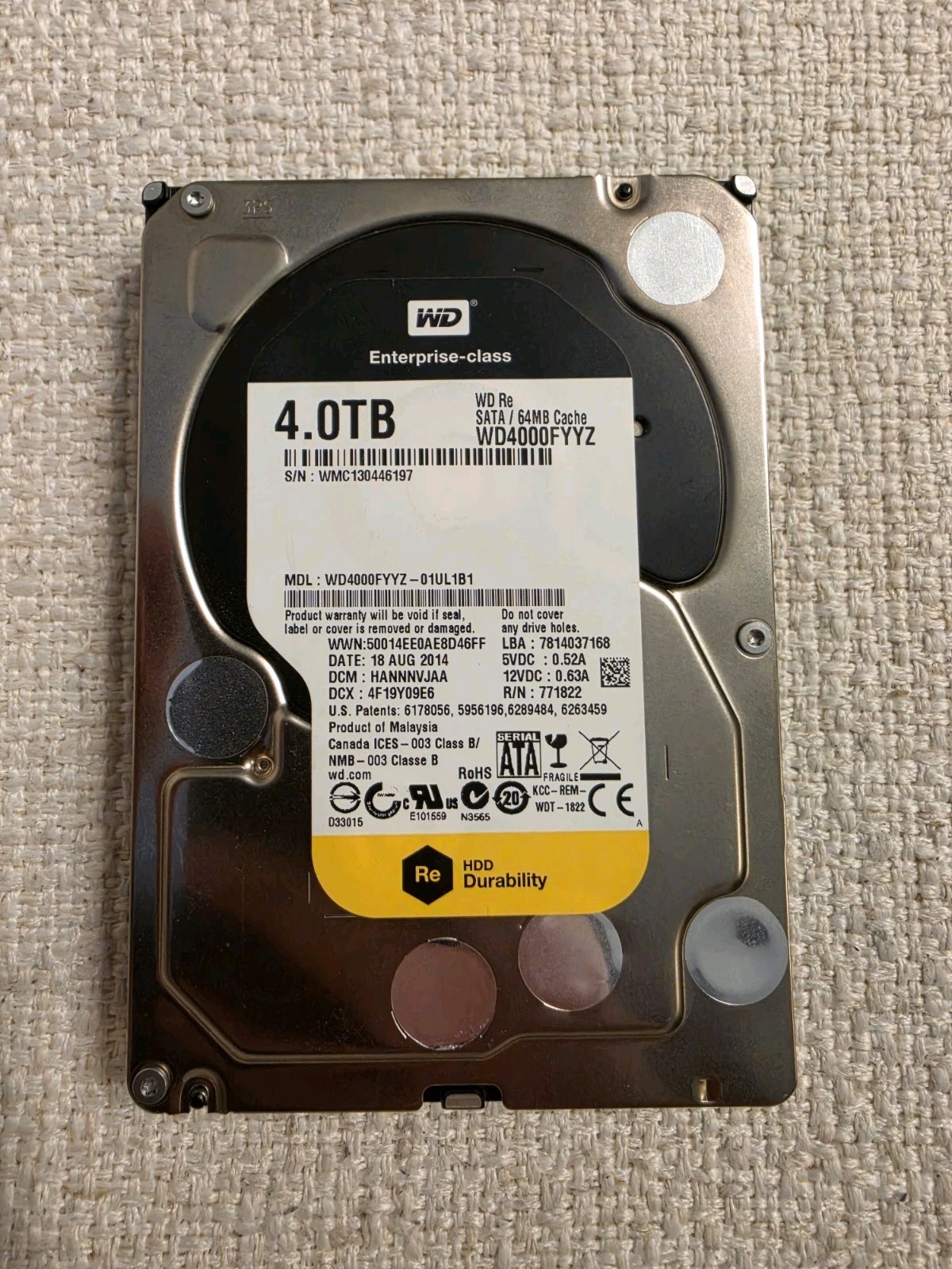 Western Digital WD RE 4TB 3.5" SATA 7200RPM HDD WD4000FYYZ