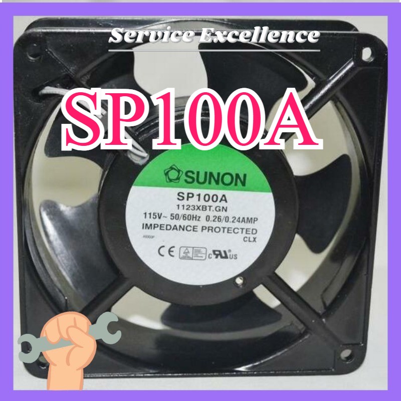 One SUNON SP100A 1123XBT.GN 115V Cabinet Fan Fast Shipping 120x120x38mm 2-Pin