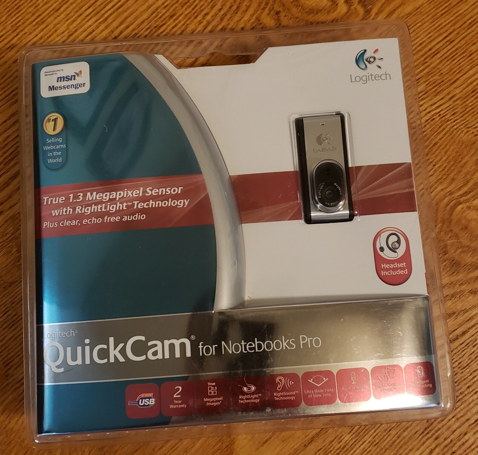 Logitech QuickCam For Notebooks Pro USB-2.0 Web Cam W/Microphone Sealed NEW