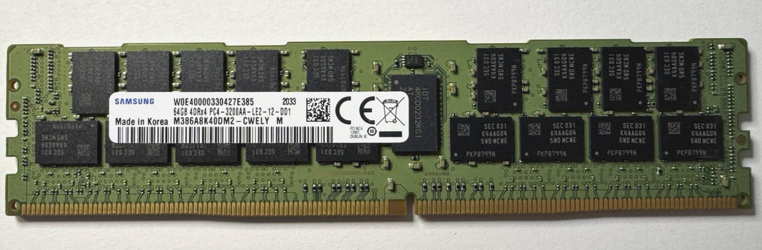 Samsung 64GB DDR4 3200MHz ECC 4DRx4 M386A8K40DM2-CWE PC4-25600 LRDIMM