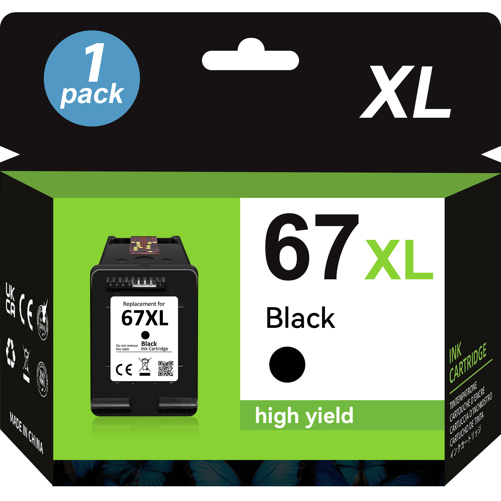 1-3PK 67-XL Ink 67XL Ink Black Color for HP Deskjet 2720 Plus 4122 4155e 4158e 