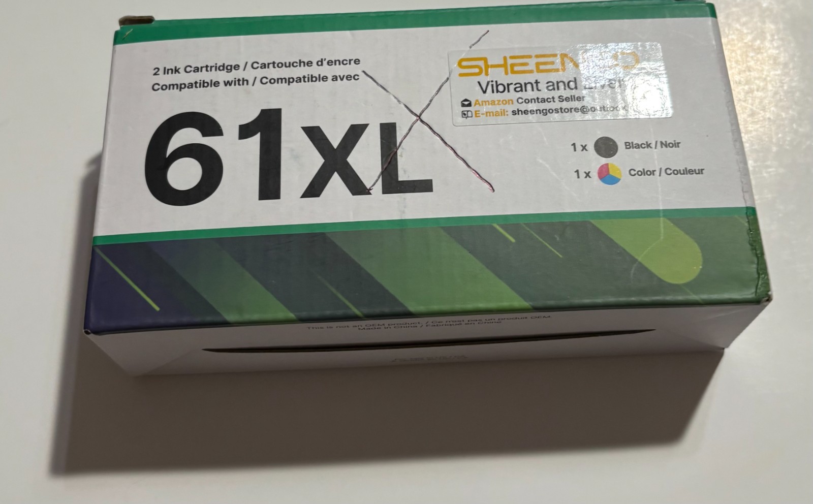 SHEENGO 61XL Ink Cartridge Replacement for HP 61 XL Black Color Combo Pack NEW