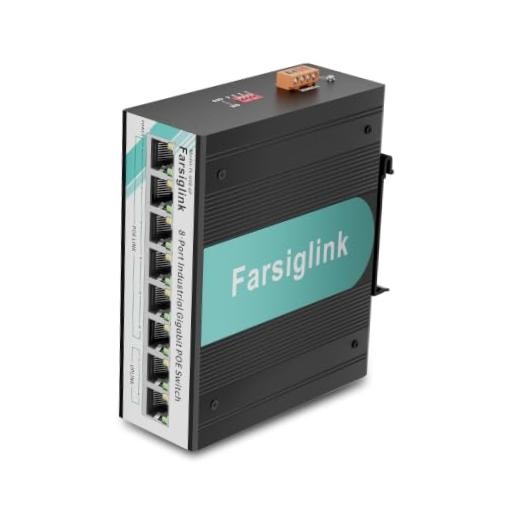 8-Port Industrial Gigabit PoE+ DIN-Rail Ethernet 8 Port Industrial PoE Switch