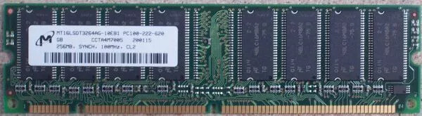 Micron 256MB Desktop RAM SDRAM PC100 CL2 100MHZ 100 168PIN MT16LSDT3264AG-10EB1