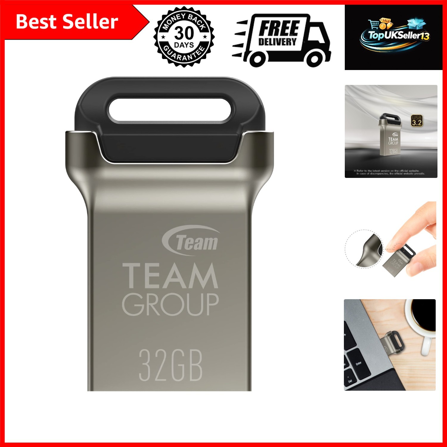 C162 32GB USB 3.2 Gen 1 USB 3.1/3.0 Mini Fits Metal Read 100MB/s Flash Thumb ...