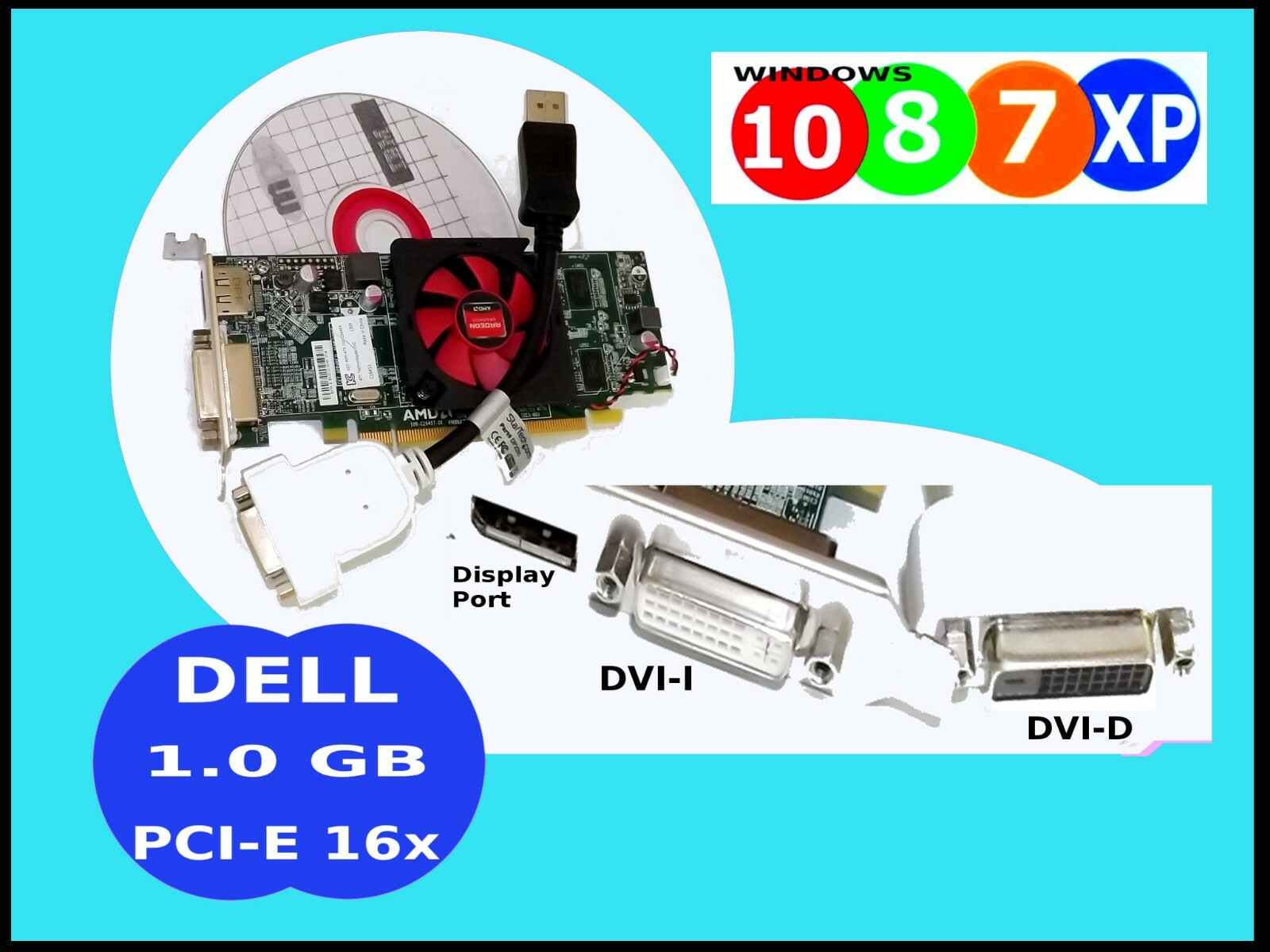 DUALDVI✔️DisplayPort Video Card BUNDLE✔️DELL HP LENOVO✔️RUN 2 DVI MONITORS✔️SFF