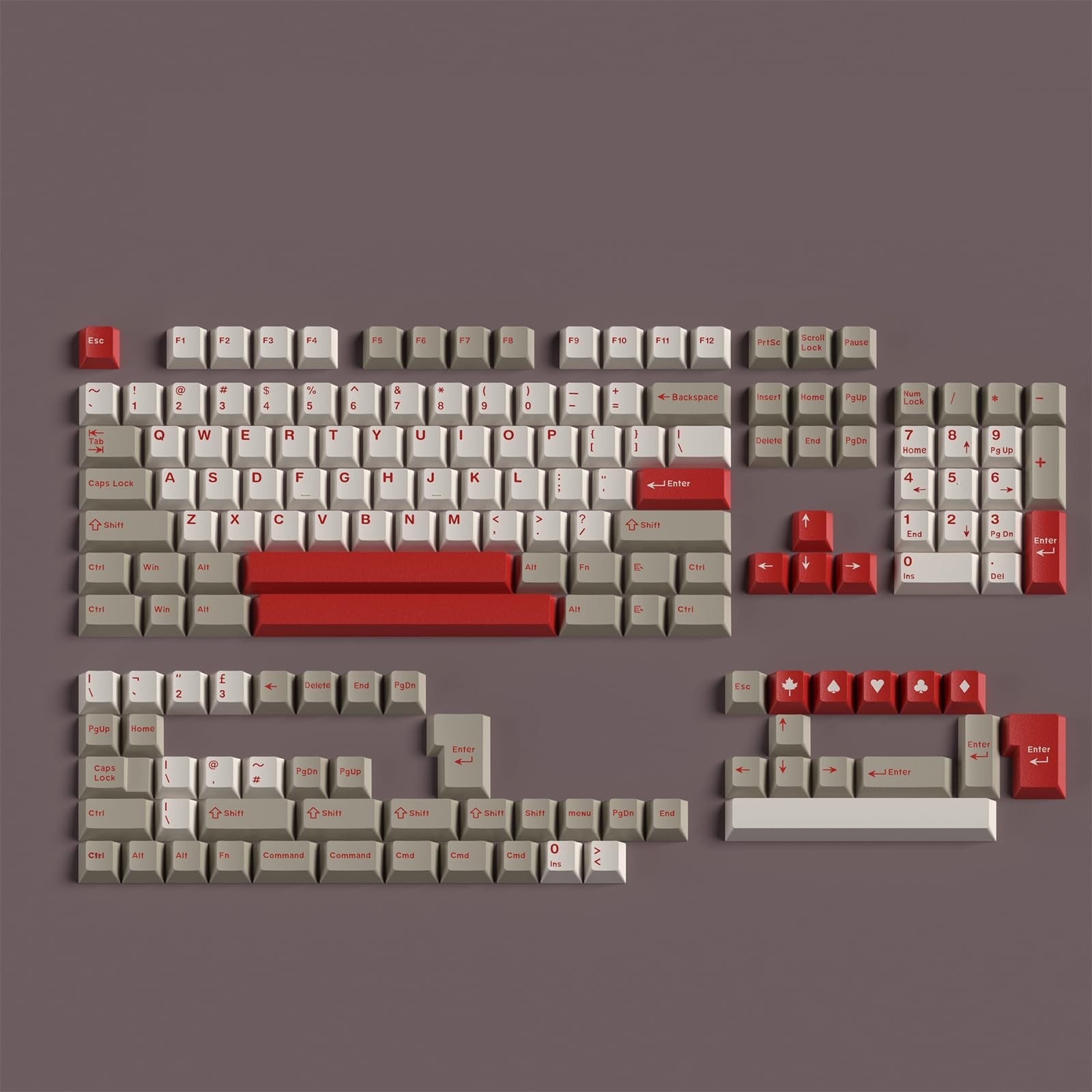 Retro 9009 Cherry Profile Double Shot PBT Keycaps Fits 61/64/87/104 163 PCS