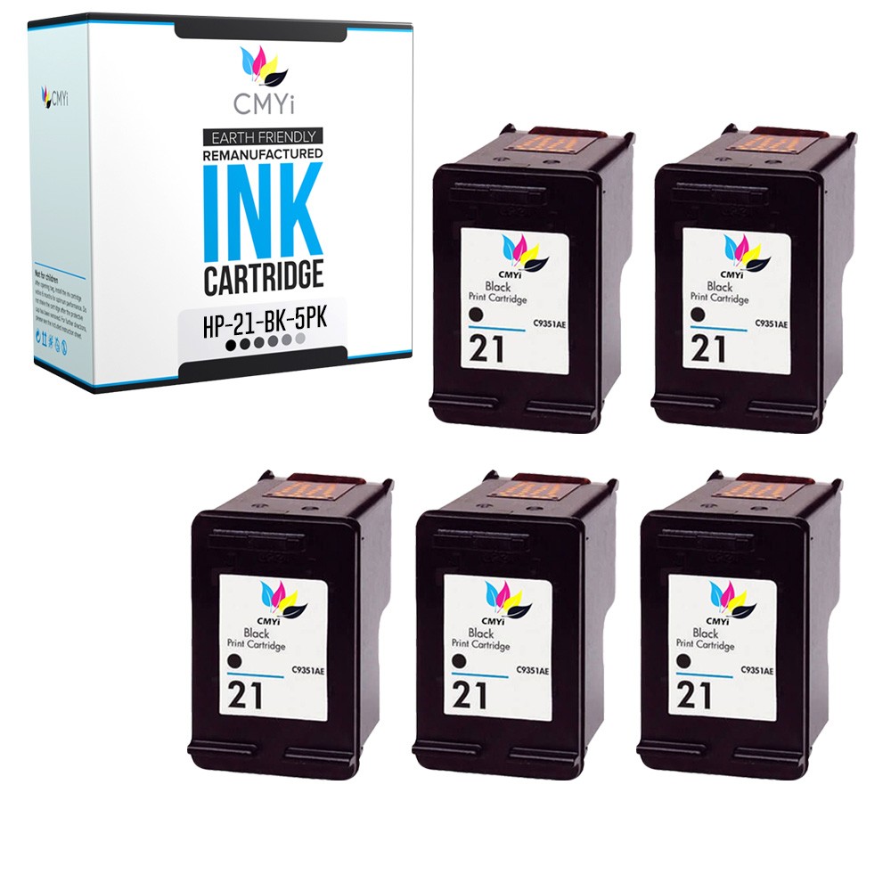 CMYi 5PK Replacement HP 21 Cartridges for DeskJet F2110 F2120 F2128 F2140 F2179