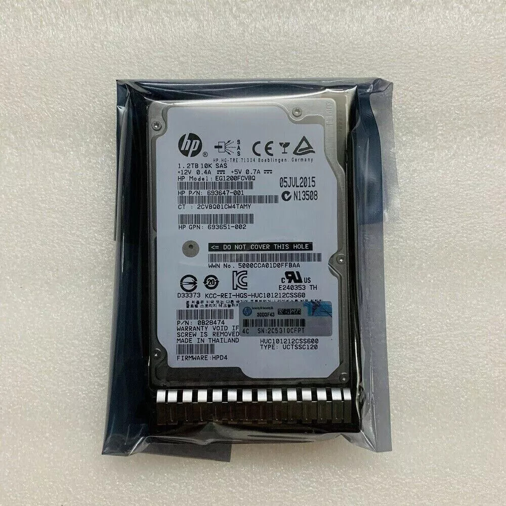 New HPE 697574-B21 697631-001 693641-001 1.2TB 6G SAS 10K SFF 2.5" HDD Hard Driv