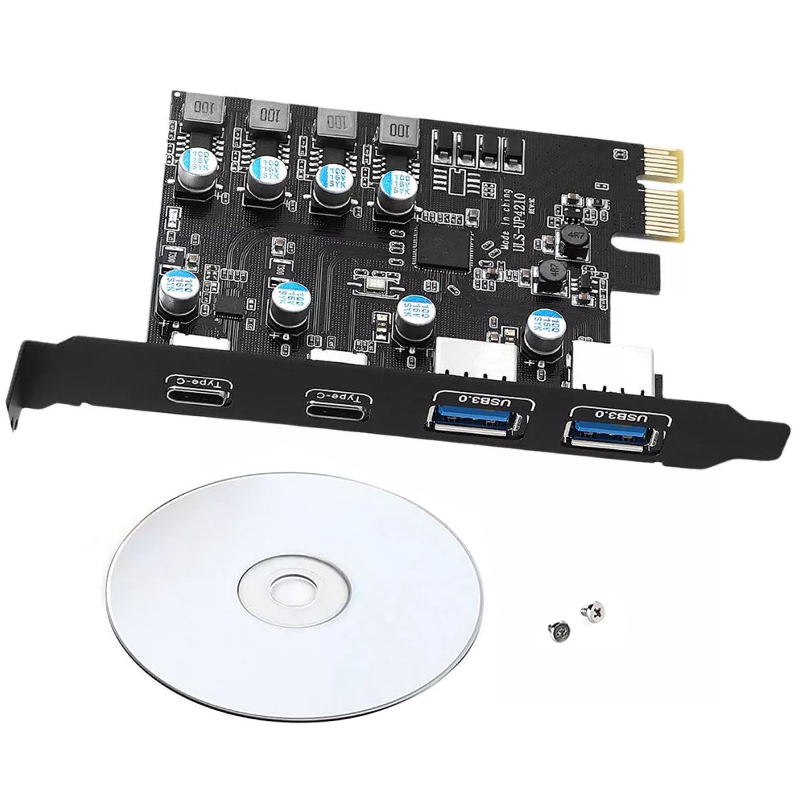 USB 3.0 PCI-E Card 2*USB-A 2*USB-C PCI Express Extension Card USB3.2 GEN1 5Gbps
