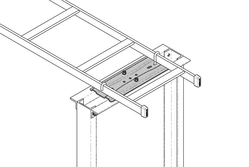 11911-706 Cable Runway Wall to Rack Kit; 6"W x 54"L; Black
