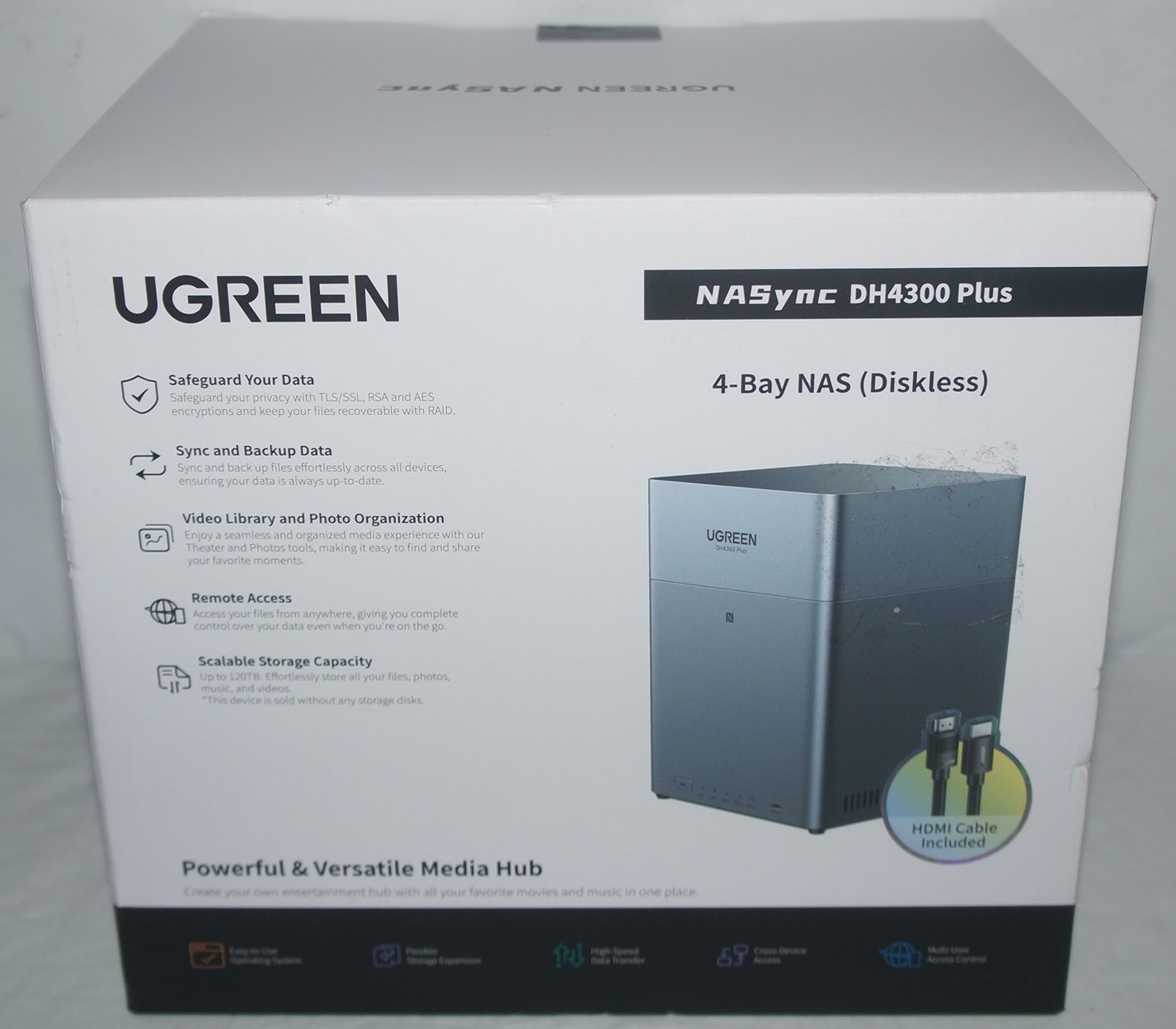 New UGreen NASync DH4300+ Plus Storage Hub 4-Bay Diskless NAS Enclosure to 120TB