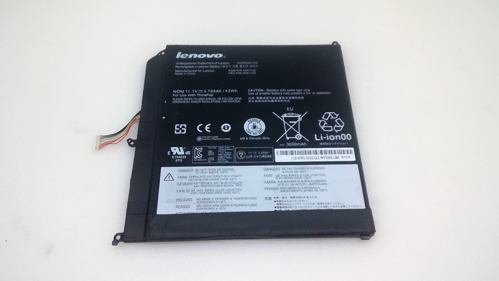 Genuine 45N1102 45N1103 Battery for Lenovo ThinkPad X1 Helix MT3697 3701 36971A1