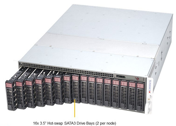 Supermicro SYS-5039MS-H8TRF 3U MicroCloud System, X11SSD-F, 938BH-R1680B