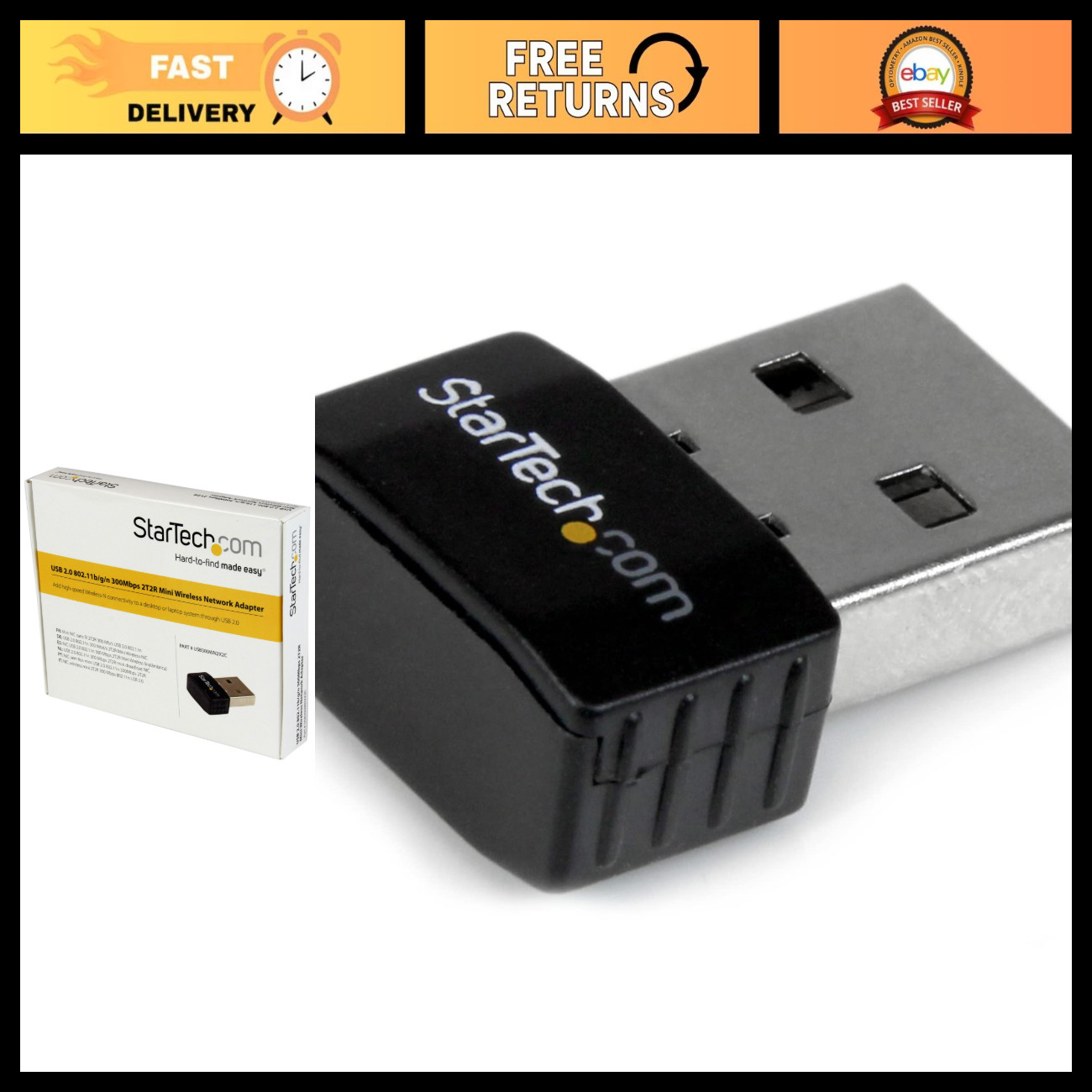 Mini Wireless-N USB 2.0 Network Adapter - 300 Mbps High-Speed WiFi Dongle