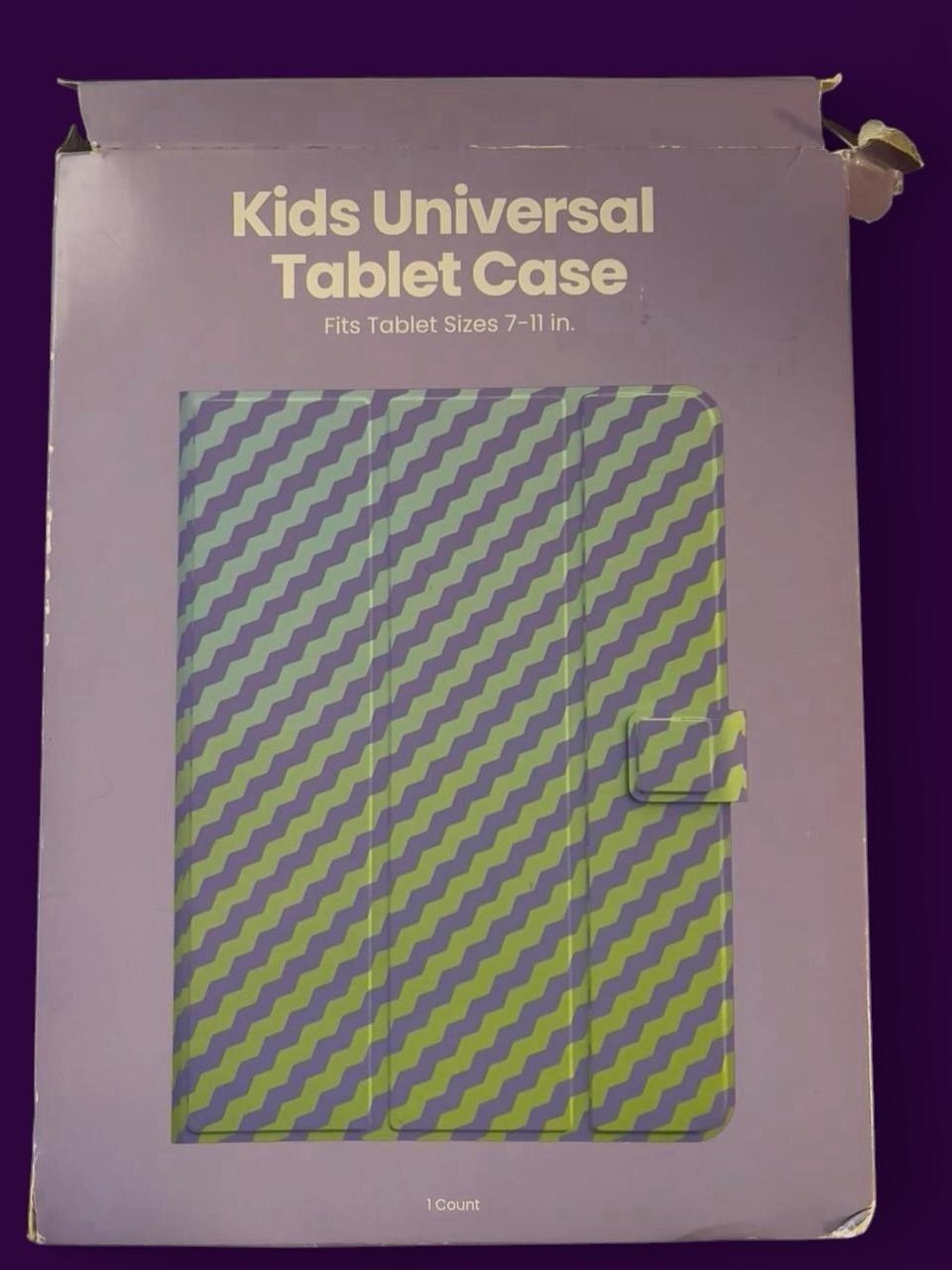 Kids Universal Tablet Case Green and Purple Fits 7-11” Tablets A4