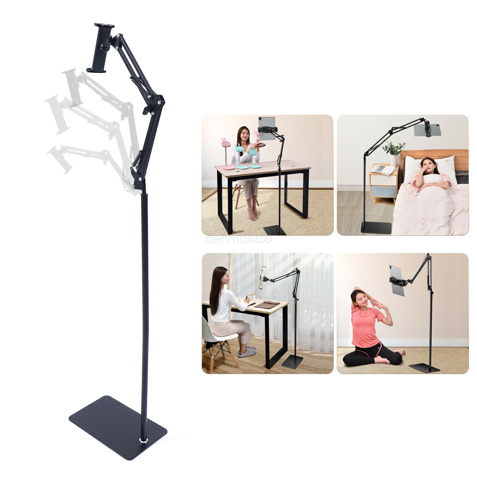 Floor Standing Phone Holder For Cell Phones iPad 360° Adjustable Tablet Stand