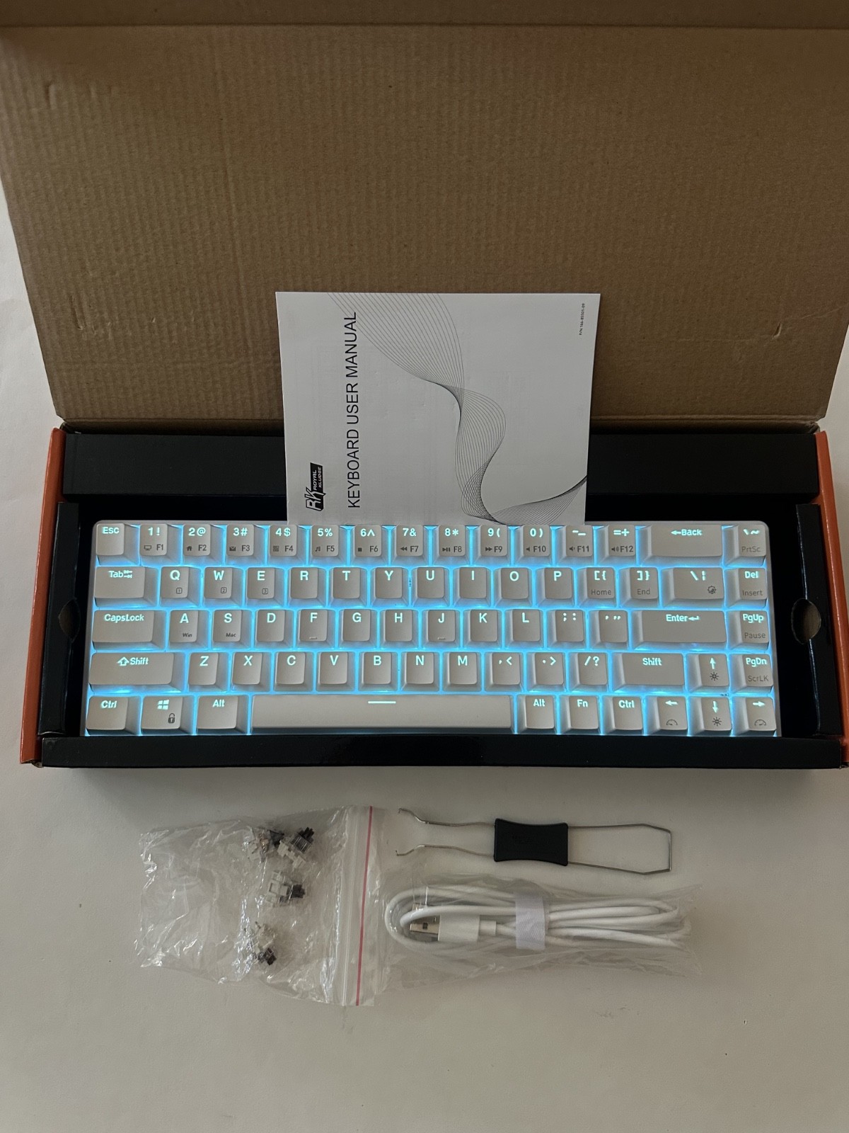 Royal Kludge RK68 Mechanical Keyboard Black Dual Mode - Brown Switch
