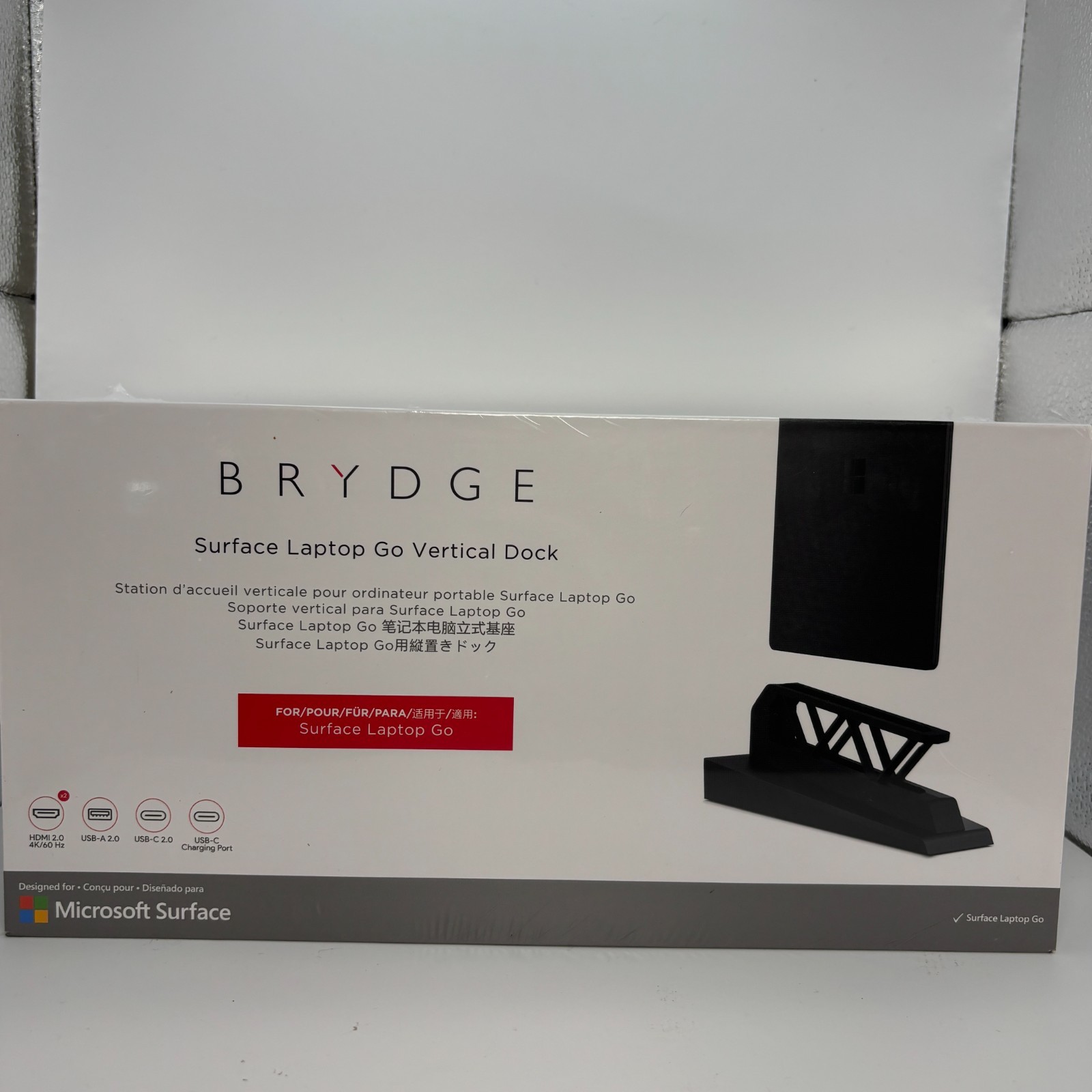 Brydge Vertical Dock for Microsoft Surface Laptop Go – Sealed USB-C HDMI Dock