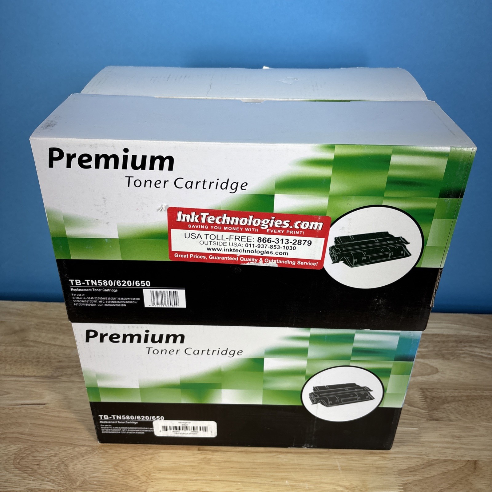 4 Pack Premium Toner Cartridge Black TB-TN580/620/650 For Brother Models