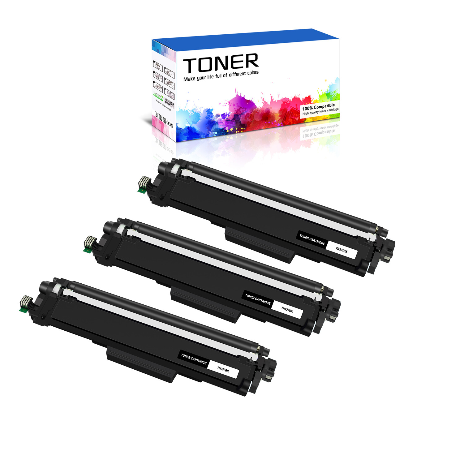 3PK TN227BK Toner For Brother HL-L3210CW HL-L3230CDW HL-L3230CDN HL-L3270CDW