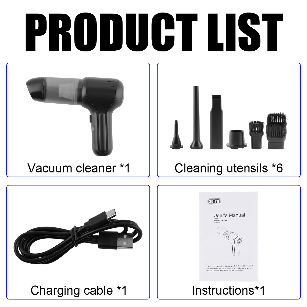 Powerful Car Vacuum Cleaner Wet Dry Cordless Strong Suction Handheld Cleaning