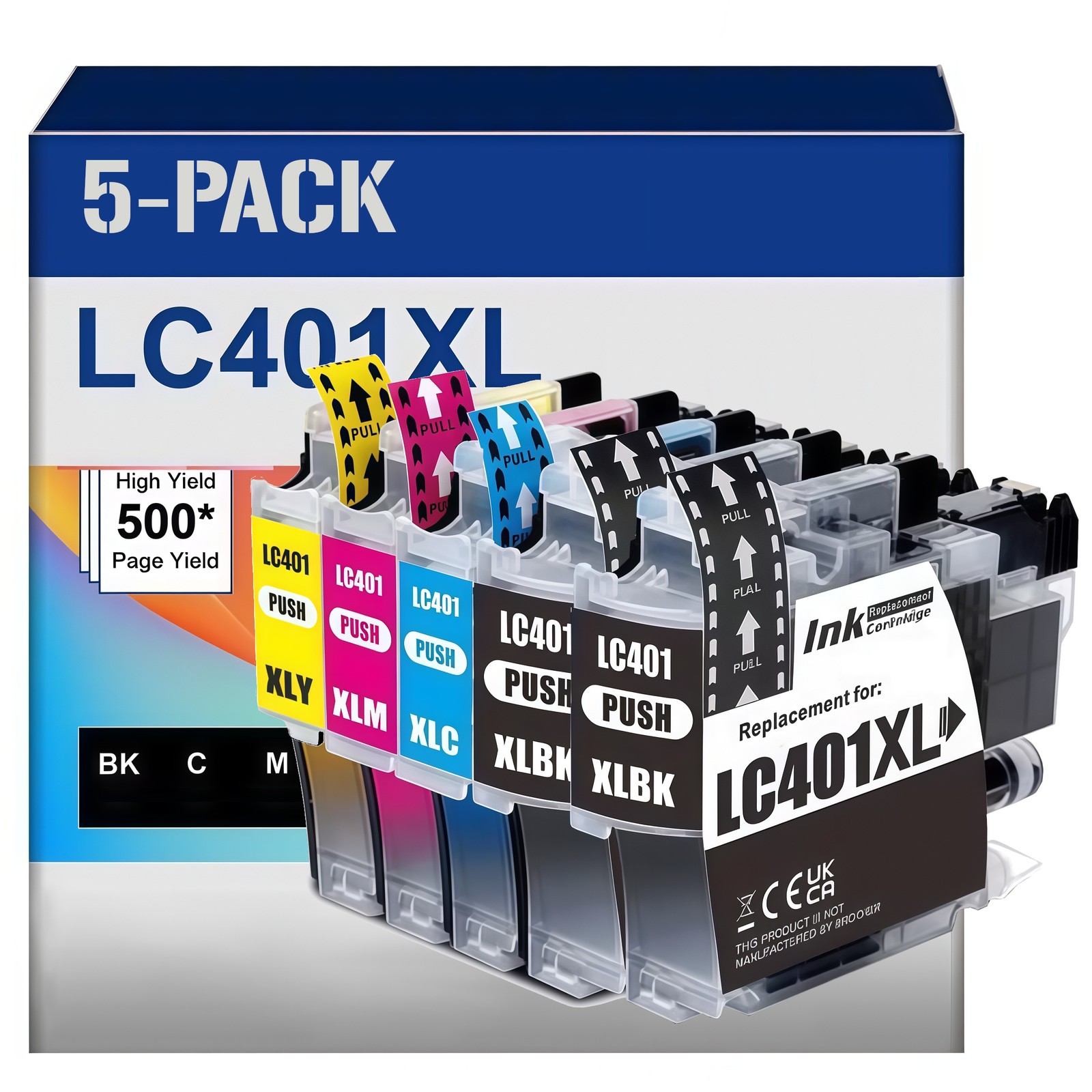 5pk LC401XL LC-401 XL Ink Cartridges for MFC-J1010DW MFC-J1012DW J1170DW