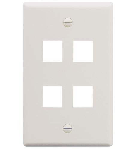 ICC ICC-IC107F04WH FACEPLATE- FLAT- 1-GANG- 4-PORT- WHITE