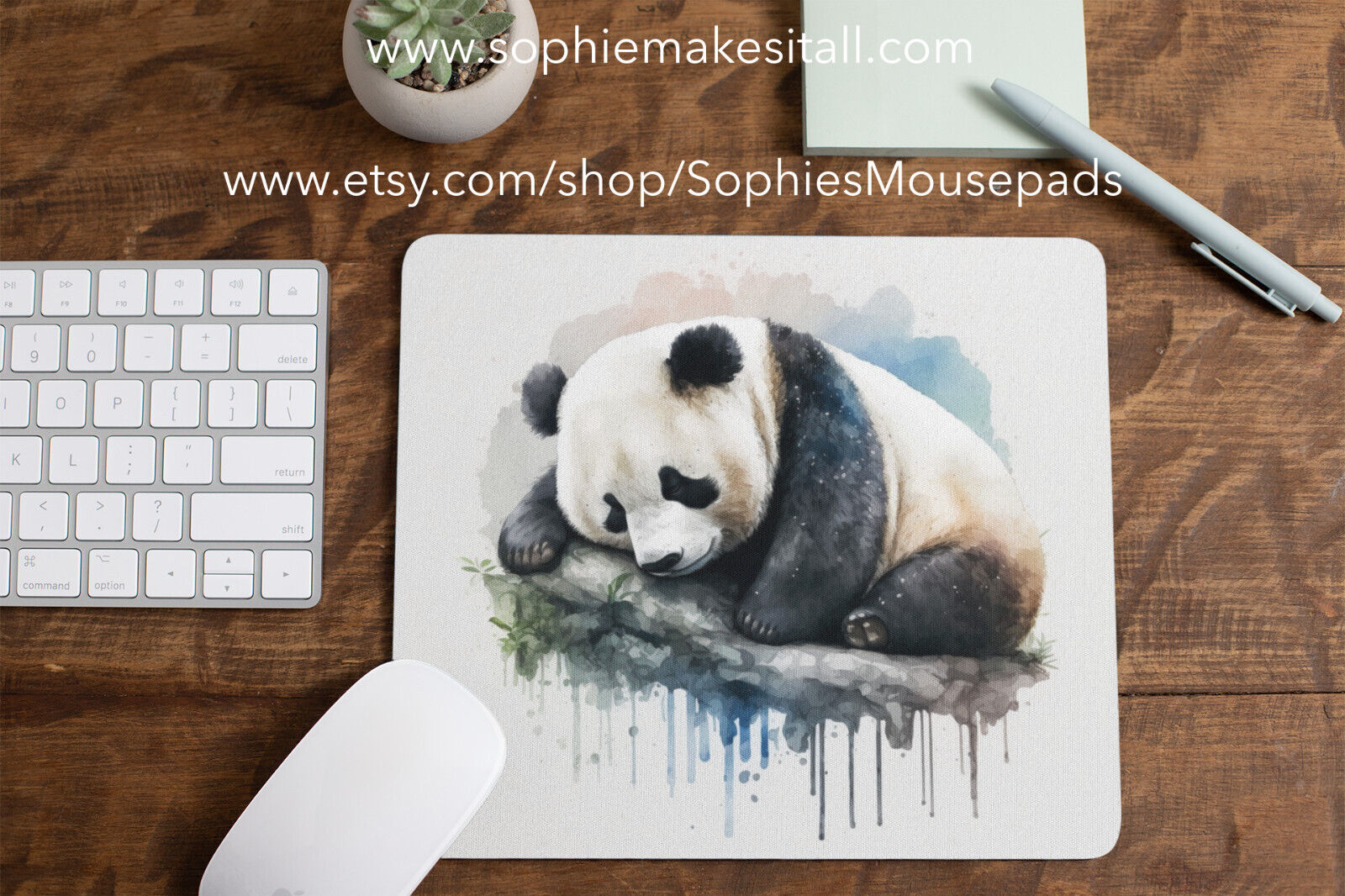 Custom Made Mouse Pad/ Panda Bear