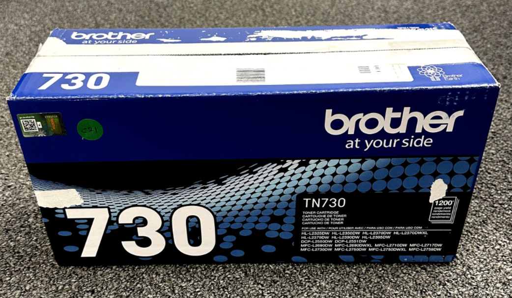 Brother Genuine TN730 Standard Yield Black Toner Cartridge HL-L235DW/MFCL2710DW