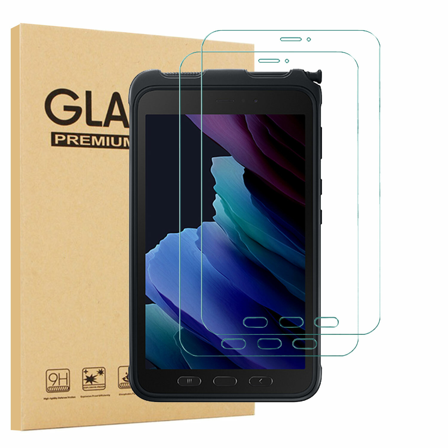 2 PCS Tempered Glass Screen Protector For Samsung Galaxy Tab Active3 8.0" 2020