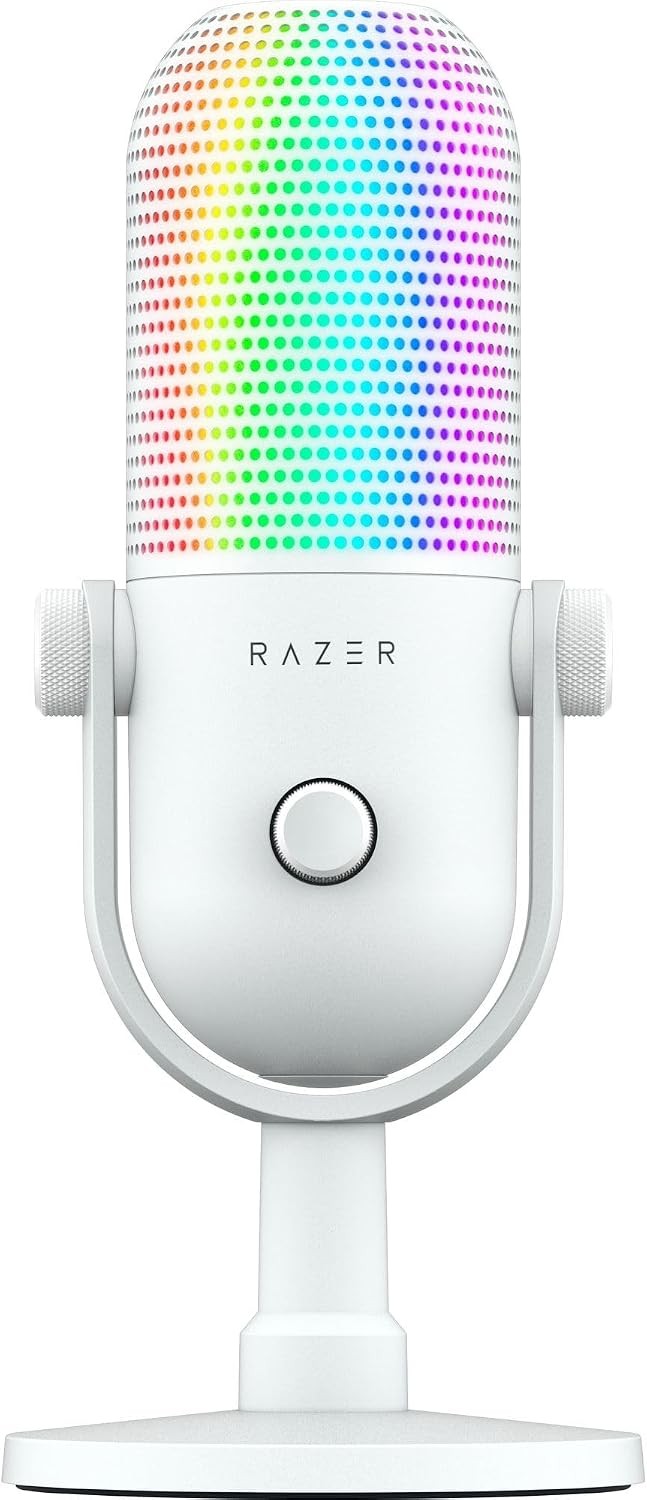 Razer Seiren V3 Chroma 32-Bit DSP RGB USB Microphone White Certified Refurbished