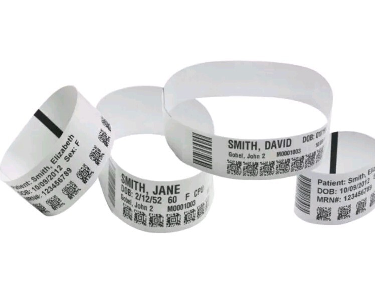 Zebra 10015355K 1"×11" Adult Z-Band UltraSoft Wristband Cartridge 175 White Band