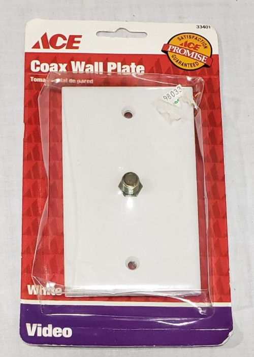 ACE HARDWARE ACE 33401 VIDEO COAX WALL PLATE IN WHITE-082901334019