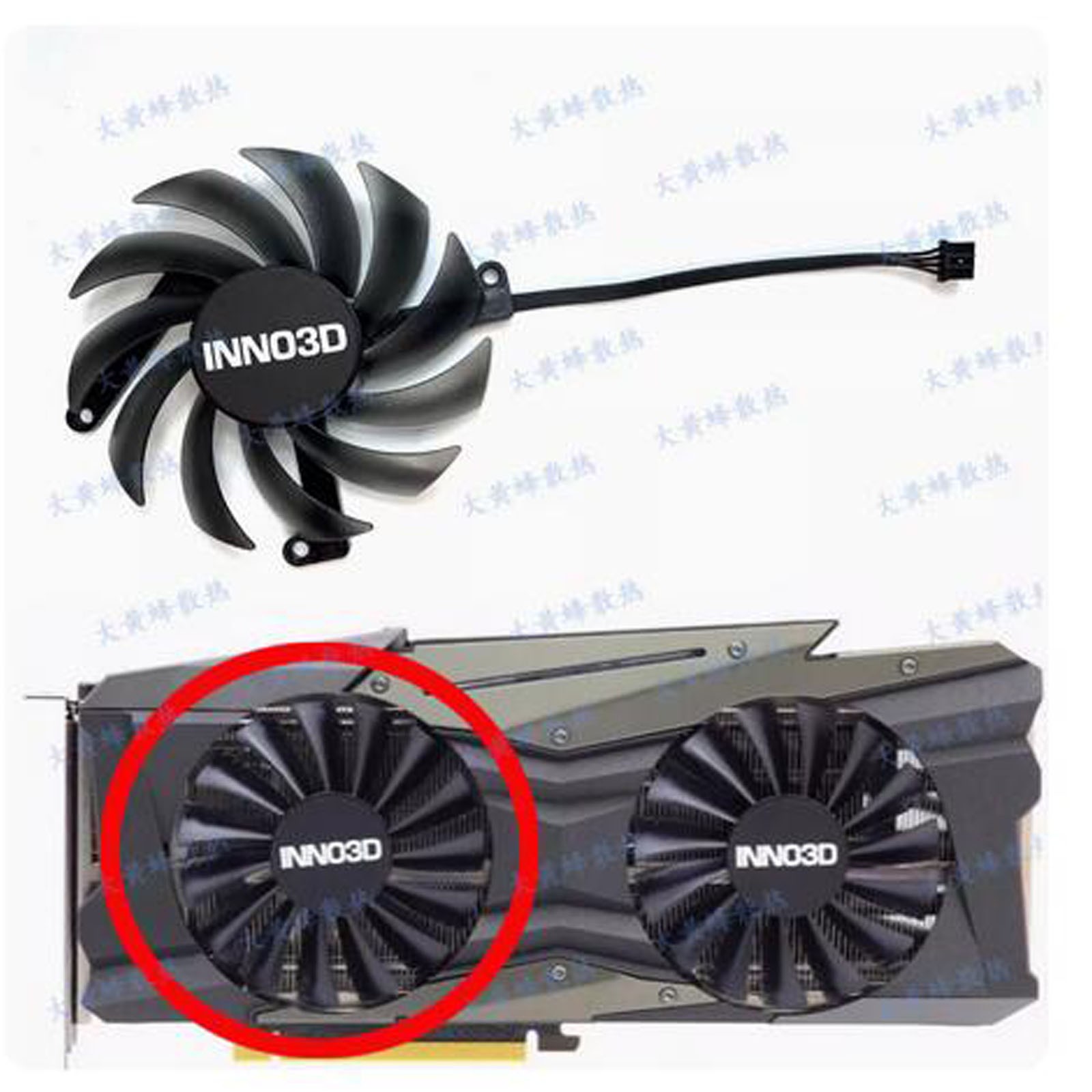Graphics Card Fan CF-12915S For INNO3D RTX3080 10GB TWIN X2 OC Black Gold Edi ##