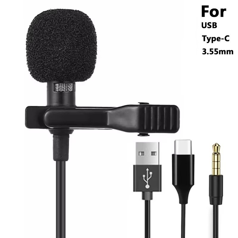Portable Mini Lavalier Microphone Metal Clip Mic for Lapel 3.5mm Phone Wireless
