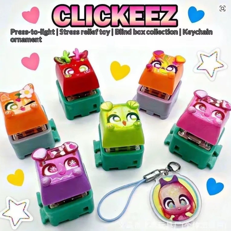 Clickeez Fidget Keycap Keychain Light Up LED Mechanical Keyboard Switch Stress
