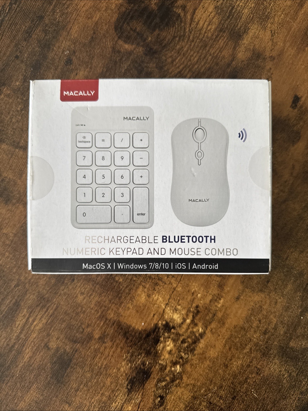 Macally Wireless Number Pad for Mac & PC and a Wireless Bluetooth Mouse, Work...