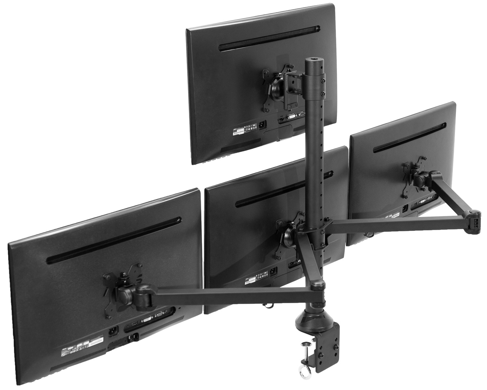 VIVO Steel Quad Monitor Desk Mount Adjustable 3 + 1 Stand | 4 Screens up to 32"