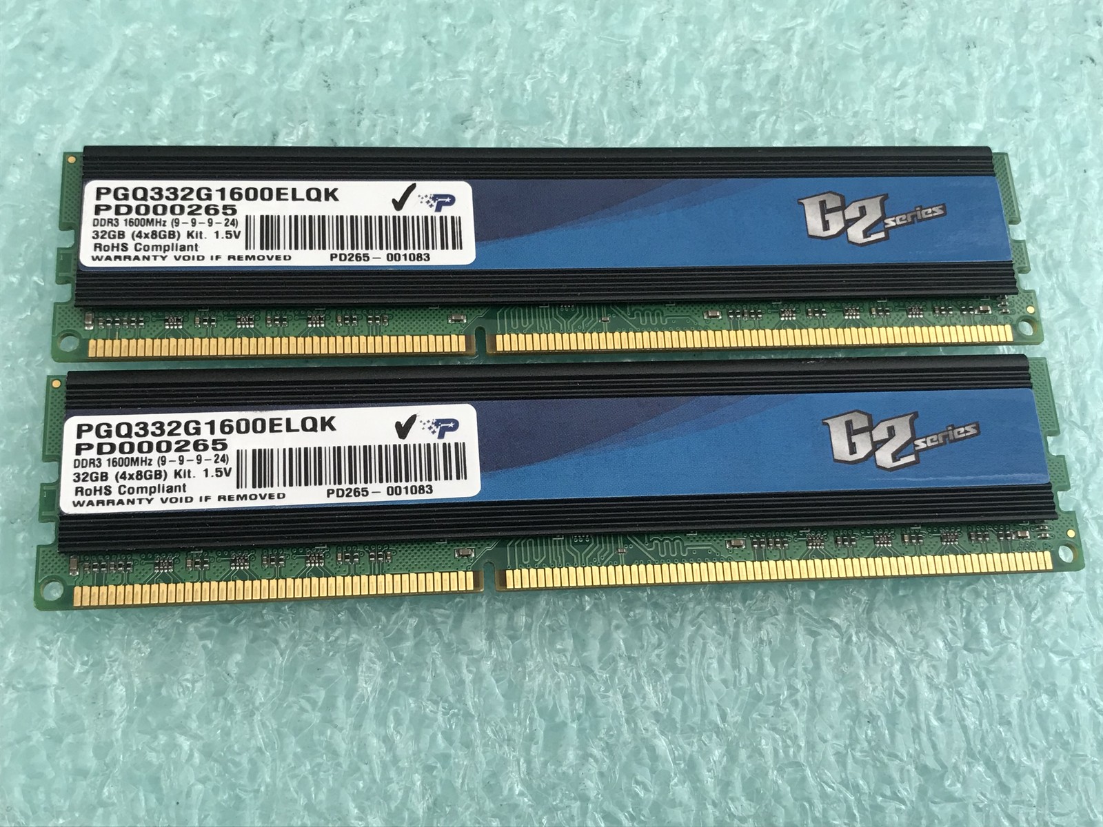 Patriot G2 Series PGQ332G1600ELQK 16GB(2 x 8GB) DDR3 1600MHz Desktop RAM - R862A