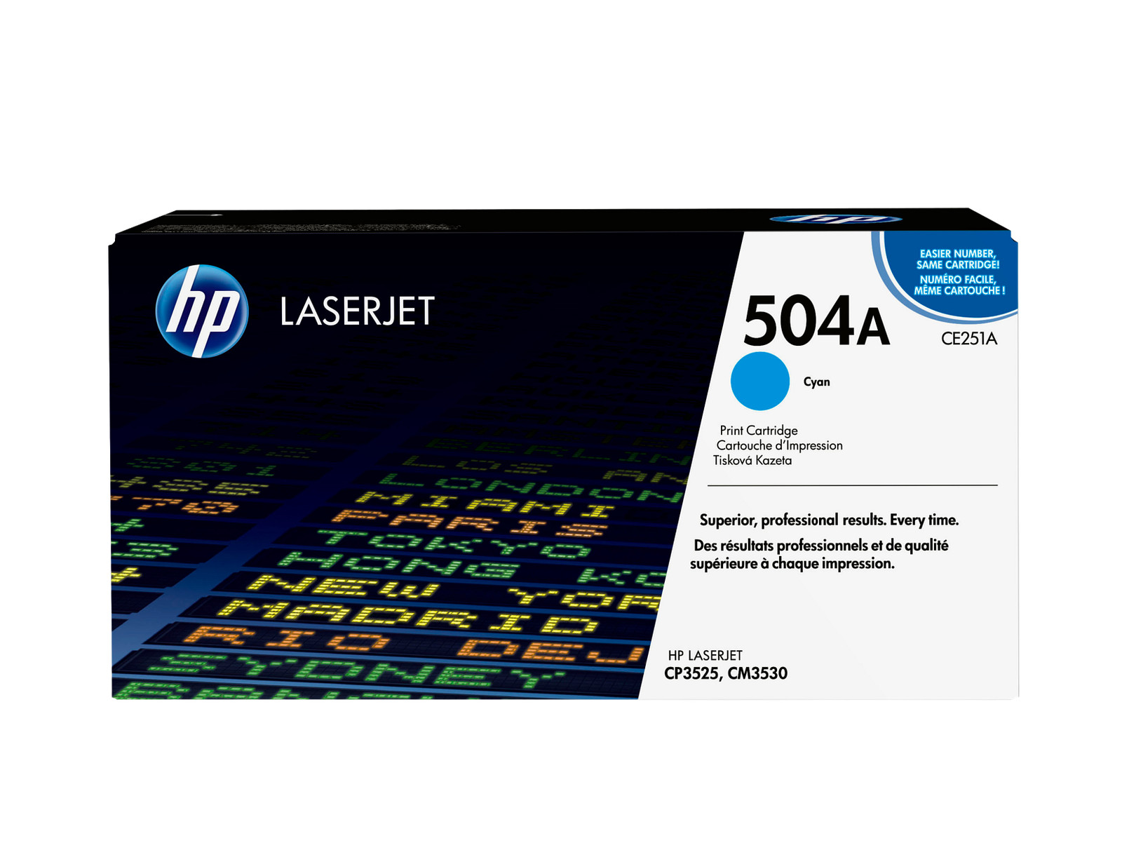 New Open Box HP 504A Cyan Original LaserJet Toner Cartridge, CE251A