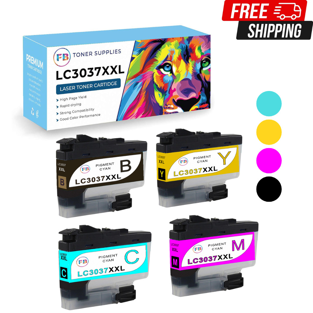 Ink Cartridge for Brother LC3037 LC-3037XXL for MFC-J5845DW MFC-J5945DW 4-Piece