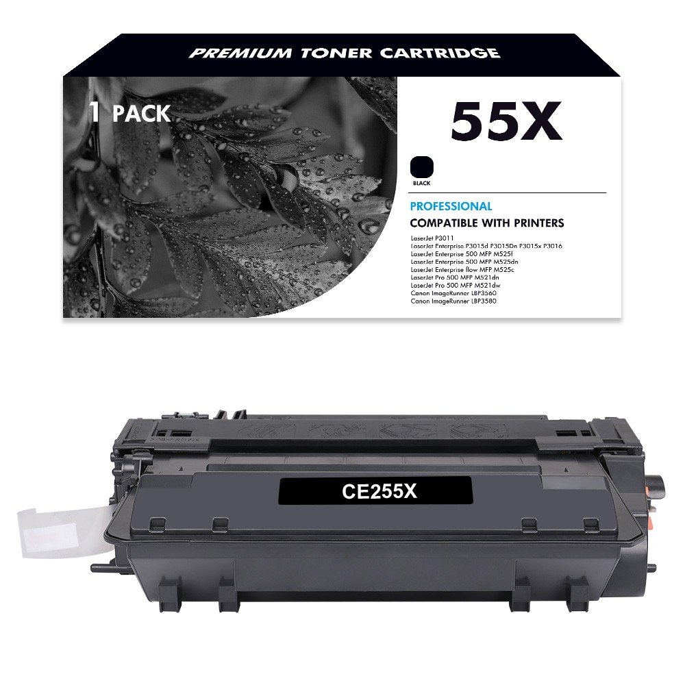 1x Black CE255X 55X Toner Fits for HP LaserJet Pro 500 MFP M521dn M521dw Printer