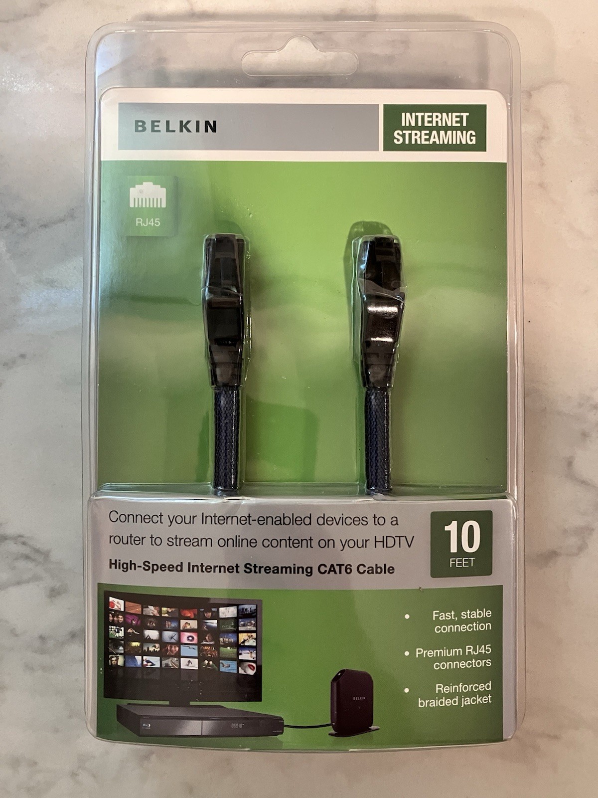 Belkin High-Speed Internet Streaming CAT6 Cable - Network RJ-45 (M) 3 m CAT 6...