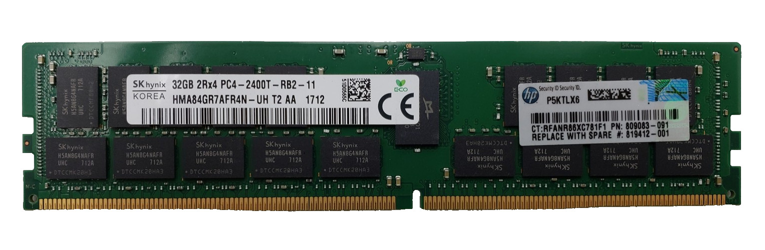SK Hynix 32GB PC4-19200T 2Rx4 DDR4-2400 ECC RDIMM Server RAM HMA84GR7AFR4N-UH.